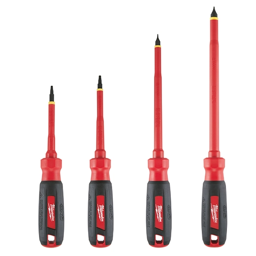 4 piece 1000V Insulated Screwdriver Set with Sqaure Recess