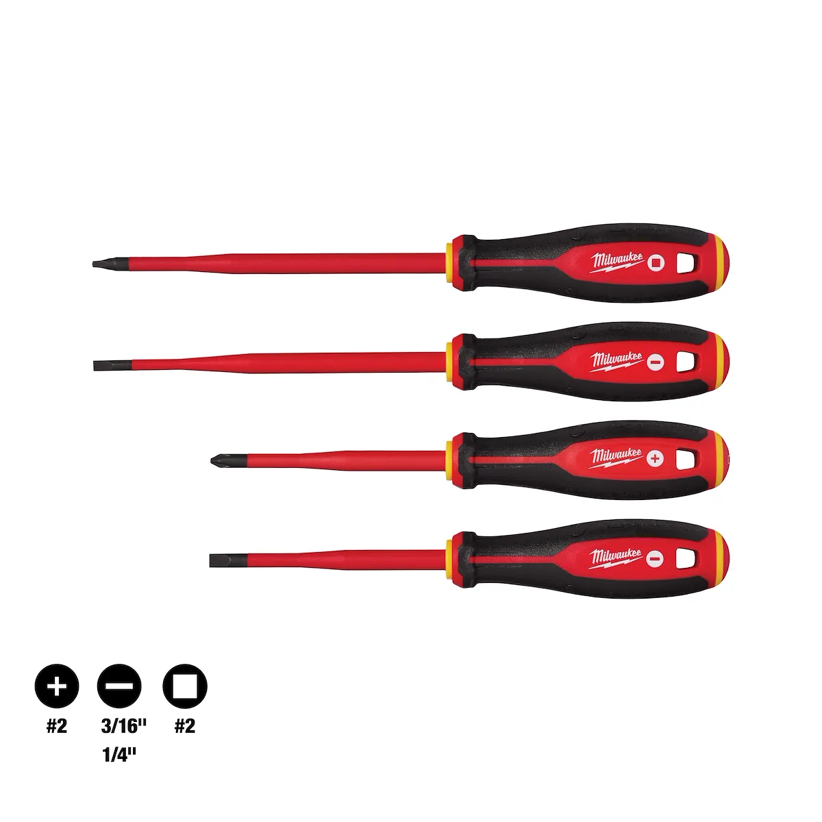 (4PC) 1000V Insulated Slim Tip Screwdriver Set