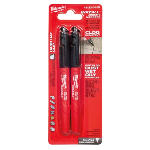 Fine Point Black Jobsite Marker - 2PK