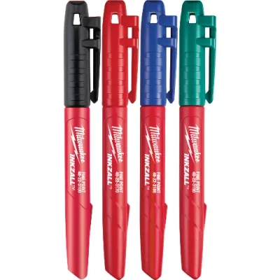 Fine Point Colored Jobsite Markers - 4PK