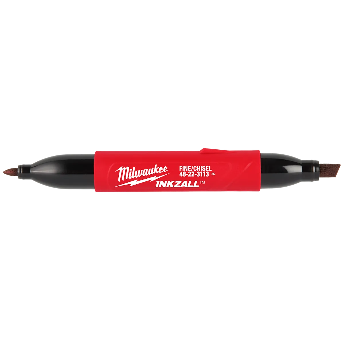 INKZALL™ Double Sided Black Jobsite Marker – Fine Point & Chisel Tip