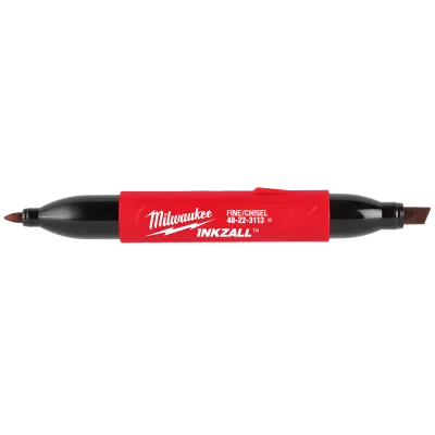INKZALL™ Double Sided Black Jobsite Marker – Fine Point & Chisel Tip