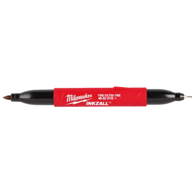 INKZALL™ Double Sided Black Jobsite Marker – Ultra Fine & Fine Point