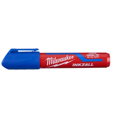 12PC INKZALL Large Chisel Tip Blue Marker