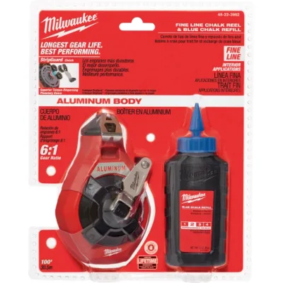 100' Fine Line Chalk Kit 2/ Blue Chalk