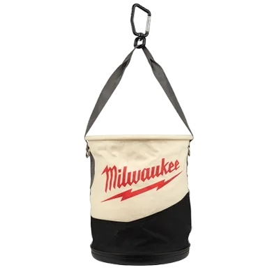 Canvas Utility Bucket Tool Bag w/Pockets