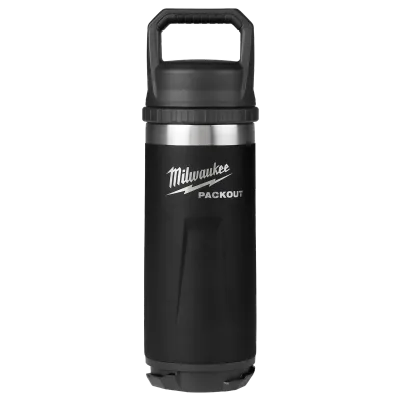 18OZ Black PACKOUT™ Insulated Bottle with Chug Lid