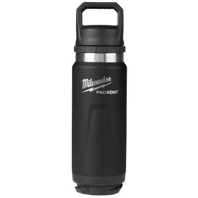 24OZ Black PACKOUT™ Insulated Bottle with Chug Lid