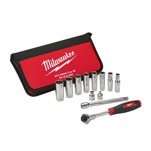 12PC 3/8" Drive SAE Ratchet and Socket Set