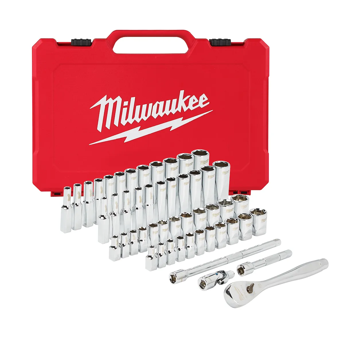 1/4" 50PC Drive Ratchet & SAE/Metric Socket Set | MILWAUKEE® Tool