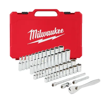 1/4" 50PC Drive Ratchet & SAE/Metric Socket Set | MILWAUKEE® Tool