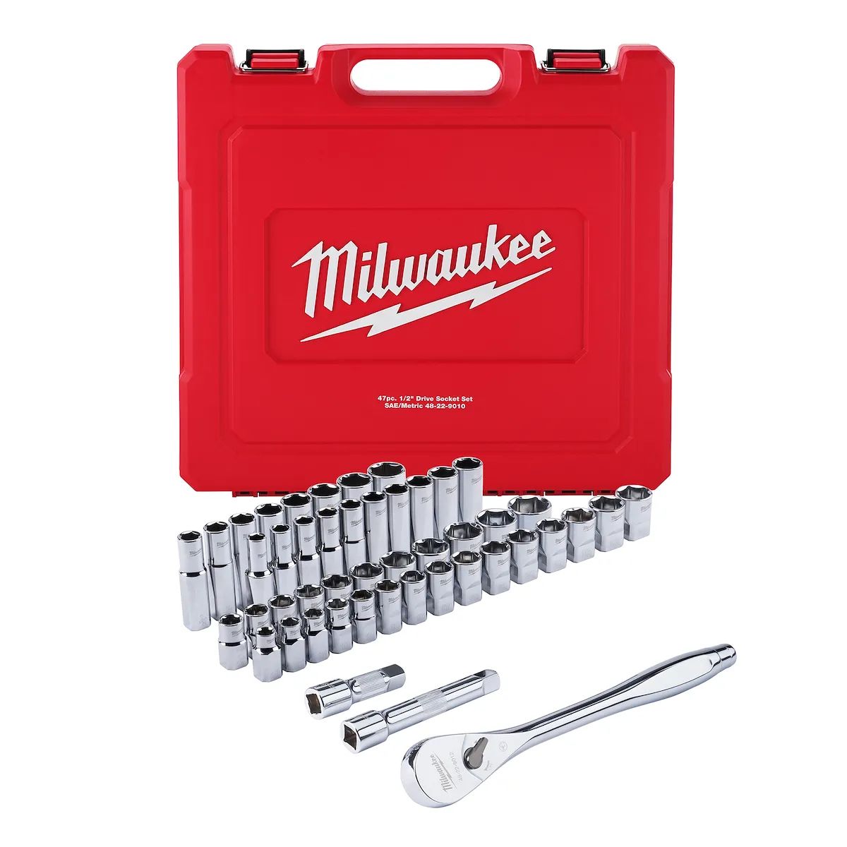 (46PC) SAE & Metric 1/2" Drive Ratchet & Socket Set