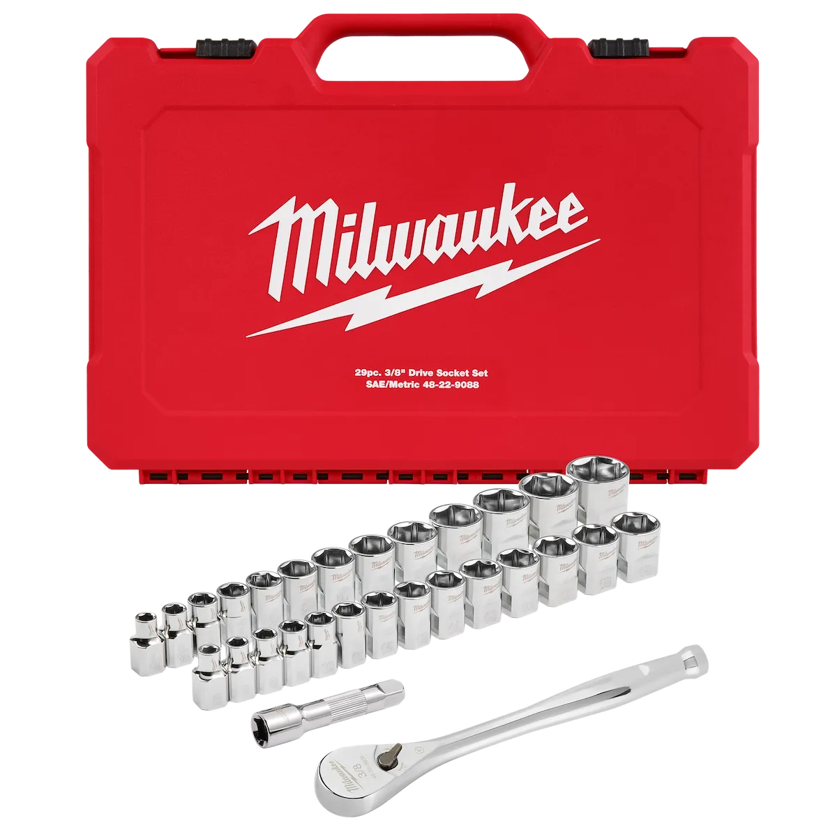 29PC 3/8" Drive Metric & SAE Ratchet and Socket Set