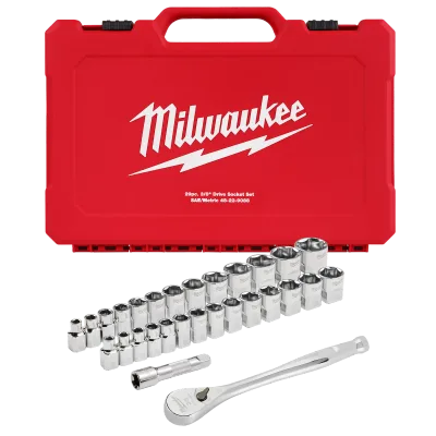 29PC 3/8" Drive Metric & SAE Ratchet and Socket Set