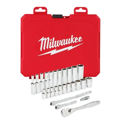 1/4" 26PC Drive Ratchet & SAE Socket Set | MILWAUKEE® Tool