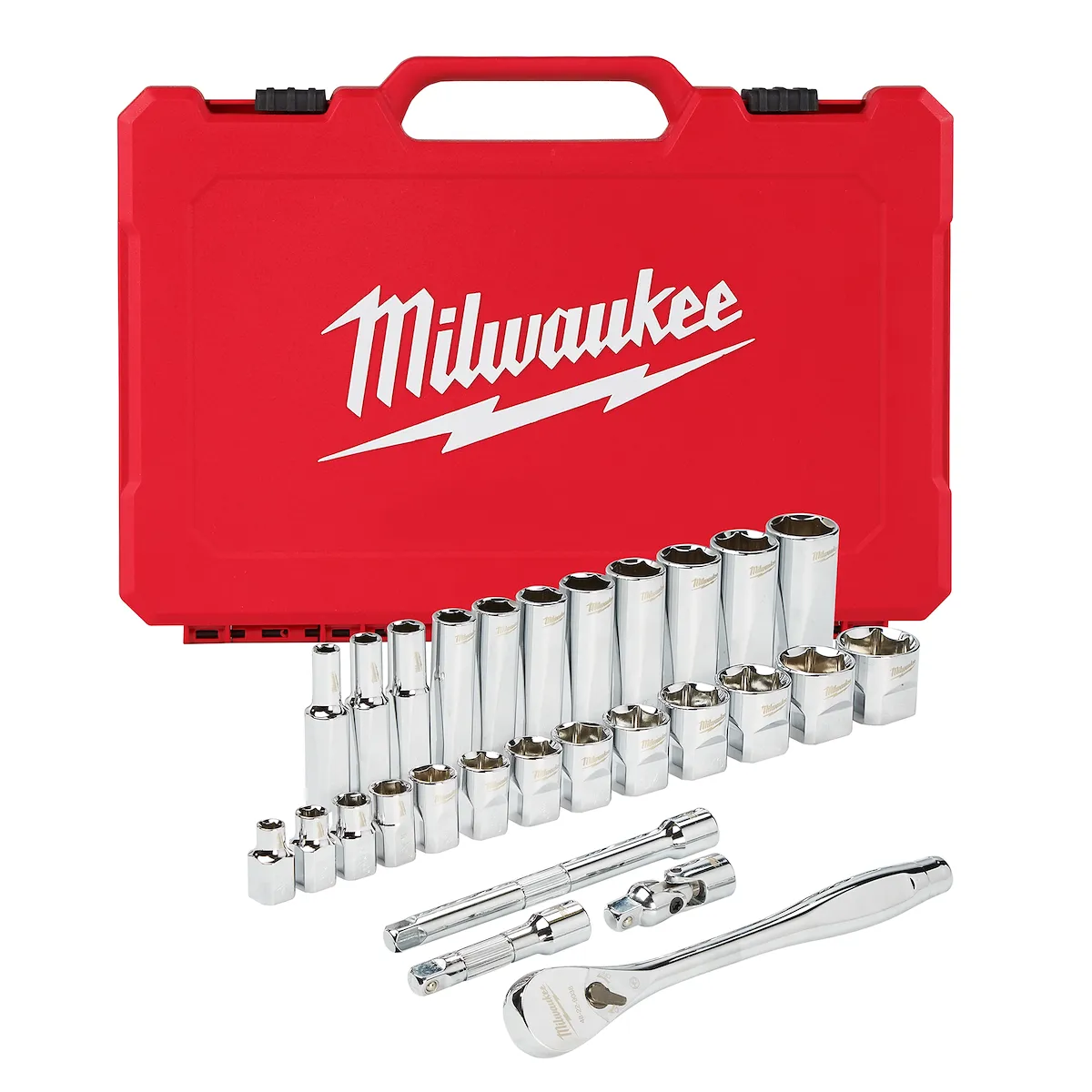 3/8" 28PC Drive Ratchet & SAE Socket Set | MILWAUKEE® Tool