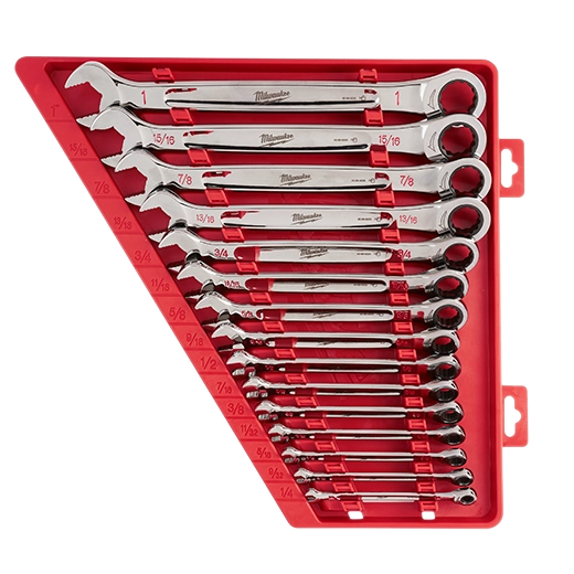 15PC SAE Ratchet Combination Mechanic Wrench Set
