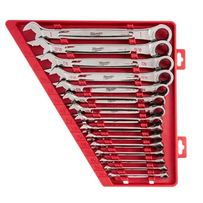 15PC SAE Ratchet Combination Mechanic Wrench Set