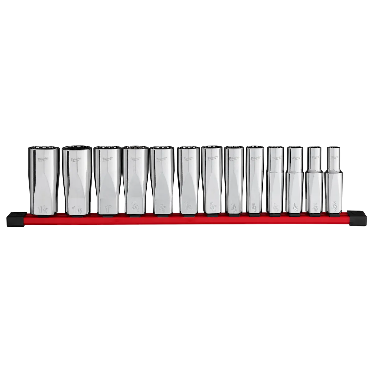 13PC 1/2" Drive 12-Point Deep Well SAE Socket Set