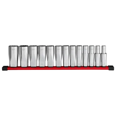 13PC 1/2" Drive 12-Point Deep Well SAE Socket Set