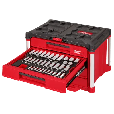 242PC. 1/4”, 3/8”, & 1/2” Drive Metric & SAE Ratchet & Socket Set