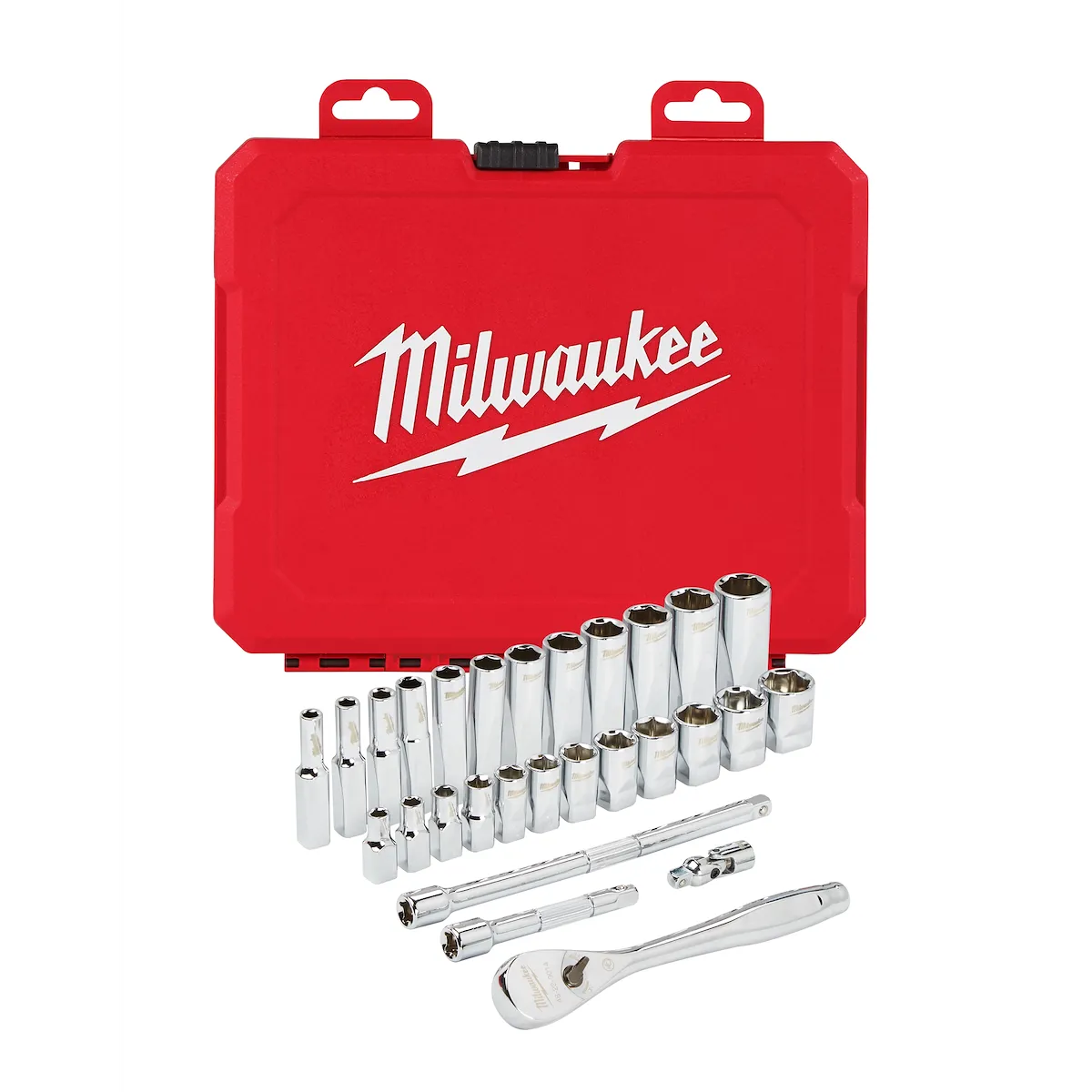 1/4" 28PC Drive Ratchet & Metric Socket Set | MILWAUKEE® Tool