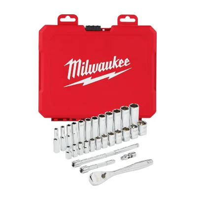 1/4" 28PC Drive Ratchet & Metric Socket Set | MILWAUKEE® Tool