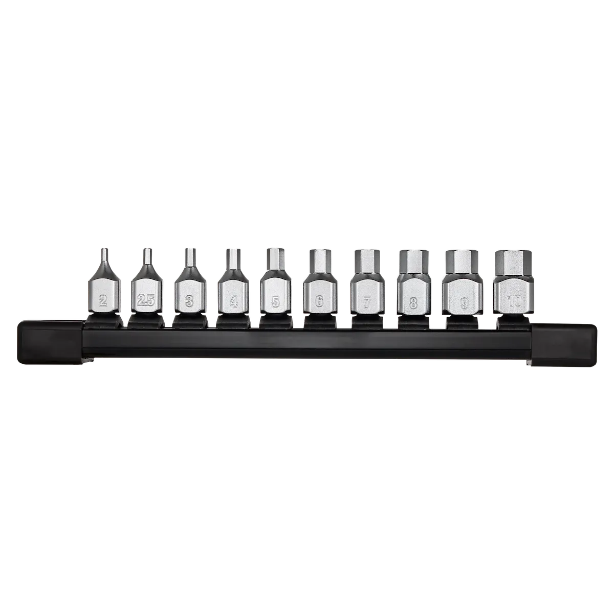 10PC Low-Profile Hex Bit Socket Set - Metric