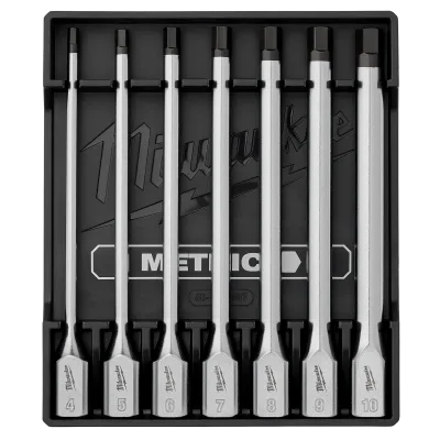 7PC 3/8" Drive Long Hex Bit Socket Set - Metric