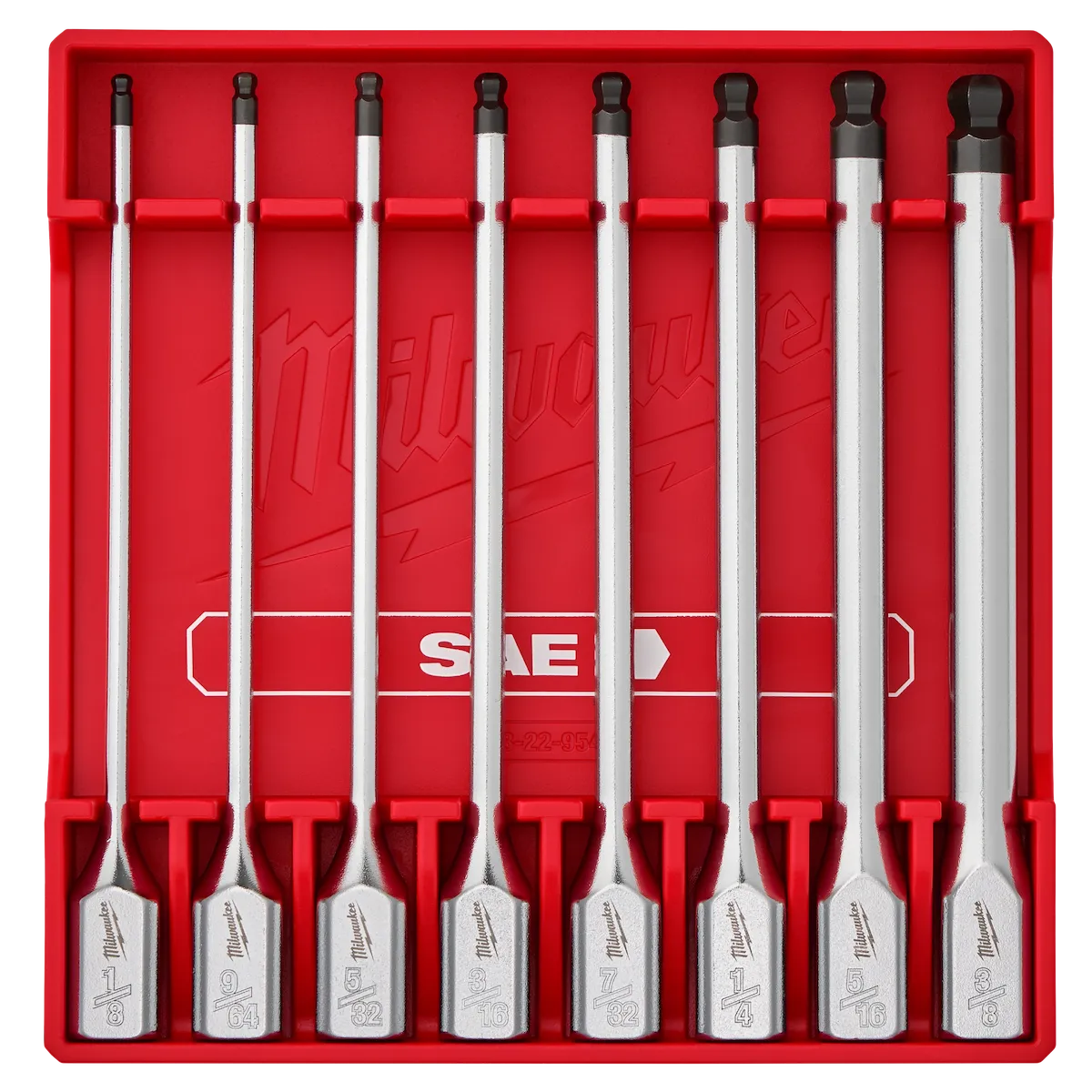 8PC 3/8" Drive Long Ball End Hex Bit Socket Set - SAE