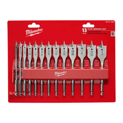 Milwaukee Tool 13 Piece Flat Boring Spade Bit Set 48-27-1520