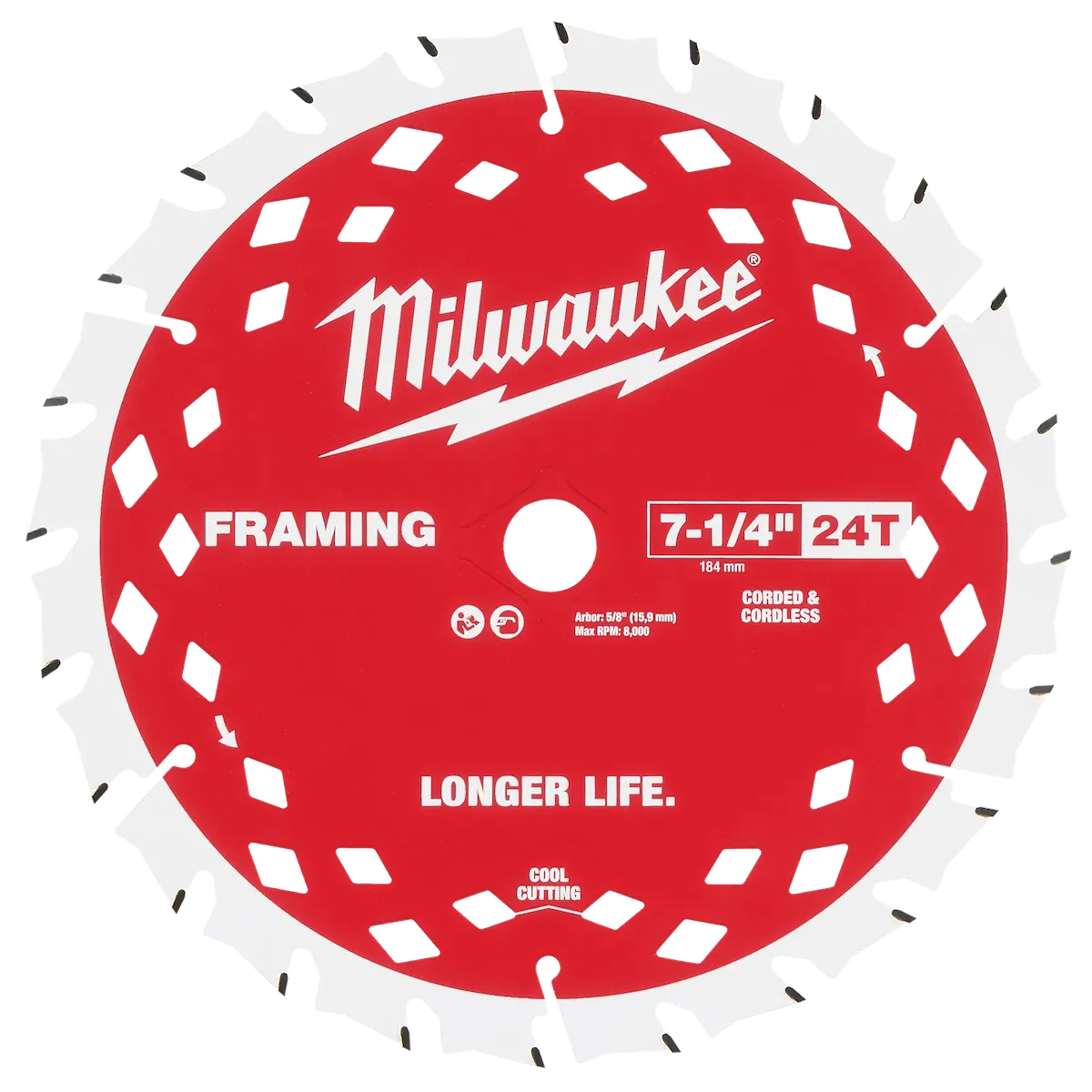 (2PK) 7-1/4" 24T & 40T Framing & Fine Finish Circular Saw Blades