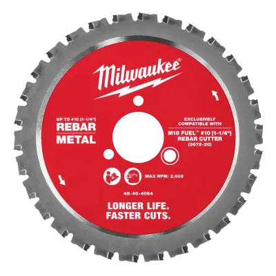 Milwaukee Tool #10 (1-1/4”) Rebar Cutting Blade 48-40-4064