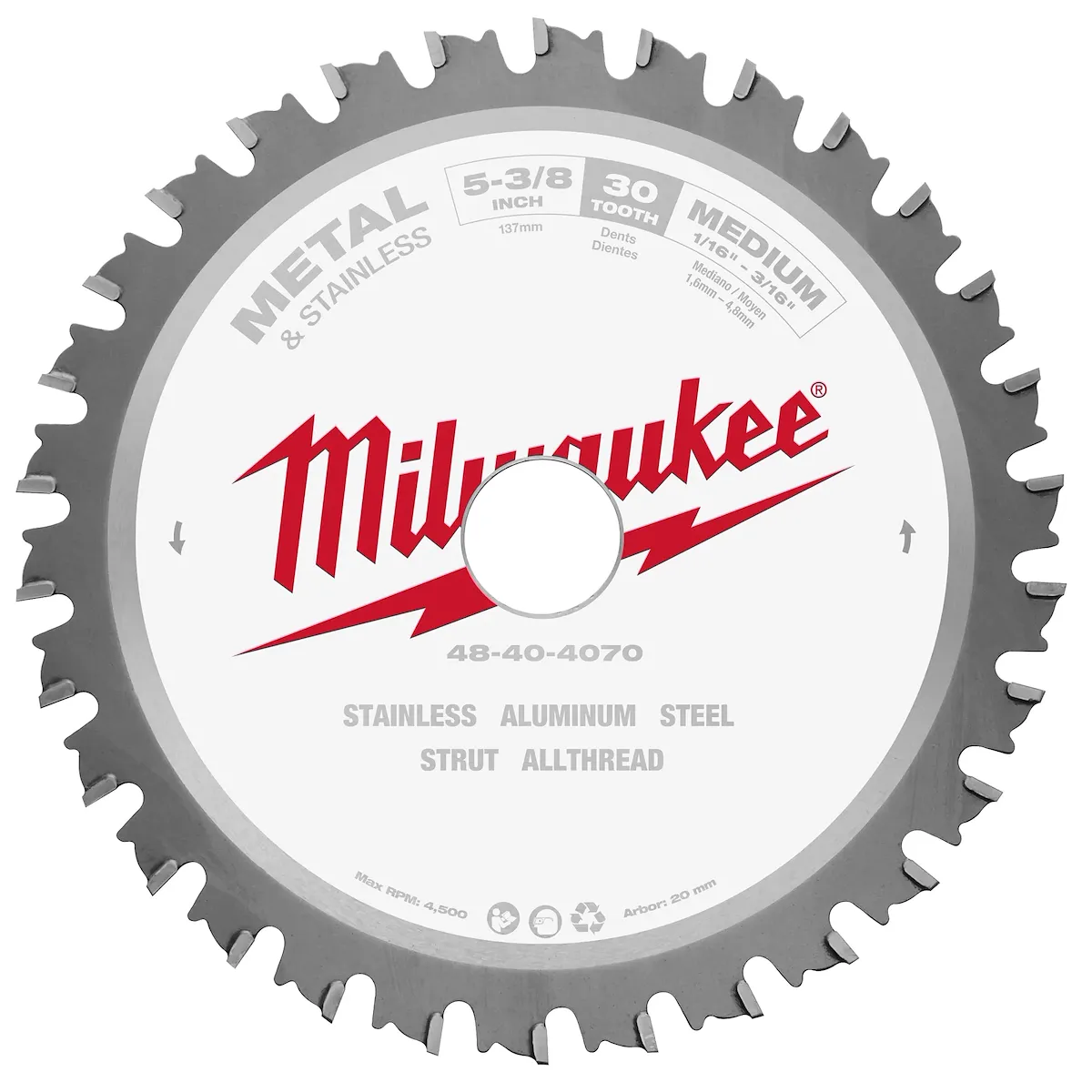 Milwaukee Tool Metal Cutting Circular Saw Blades 48-40-4070