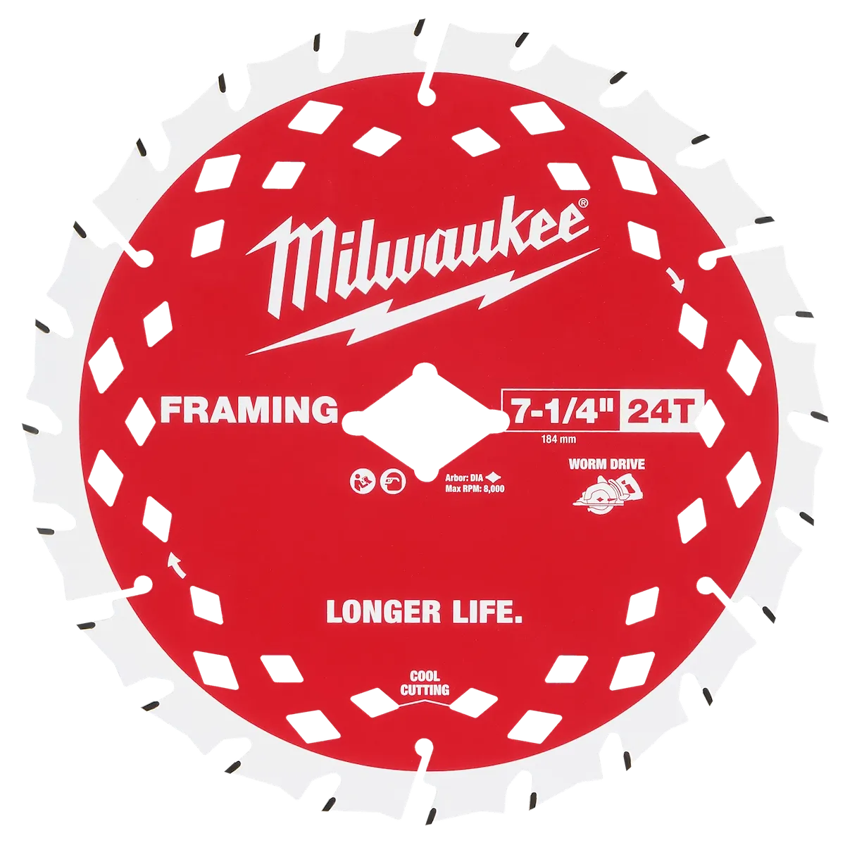 7-1/4" 24T Worm Drive Framing Circular Saw Blade