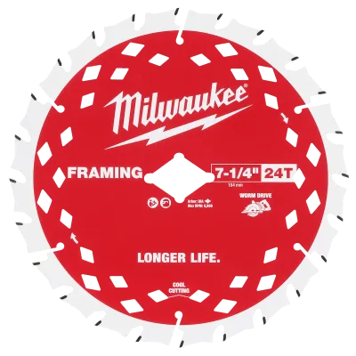 7-1/4" 24T Worm Drive Framing Circular Saw Blade