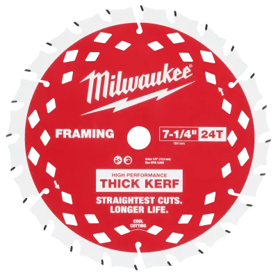 7-1/4" 24T Thick Kerf Framing Circular Saw Blades Bulk 10