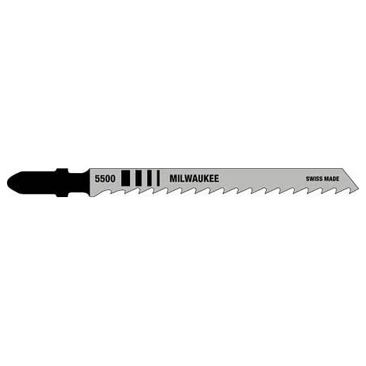 Milwaukee 4-Inch 6 TPI T-Shank HCS Jig Saw Blade — 5-Pack