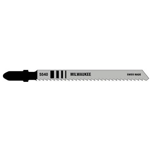 Milwaukee 4-Inch 10 TPI T-Shank HCS Reverse-Tooth Jig Saw Blade — 5-Pack