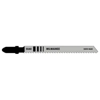 Milwaukee 4-Inch 10 TPI T-Shank HCS Reverse-Tooth Jig Saw Blade — 5-Pack