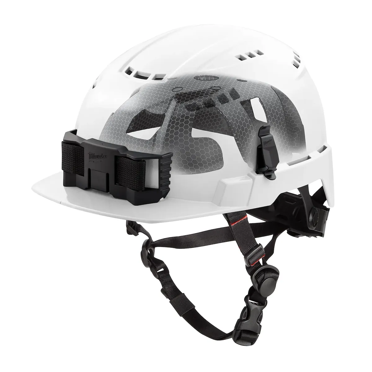 Class C BOLT™ White Front Brim Vented Safety Helmet w/ IMPACT ARMOR™ Liner