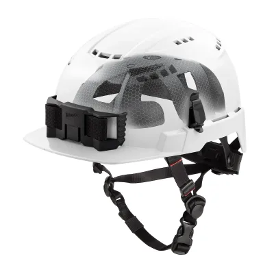 Class C BOLT™ White Front Brim Vented Safety Helmet w/ IMPACT ARMOR™ Liner