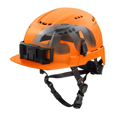 Class C BOLT™ Orange Front Brim Vented Safety Helmet w/ IMPACT ARMOR™ Liner