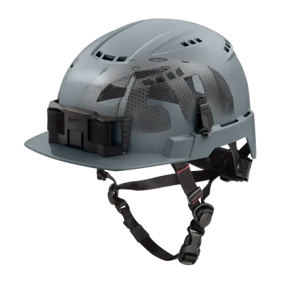 Class C BOLT™ Gray Front Brim Vented Safety Helmet w/ IMPACT ARMOR™ Liner