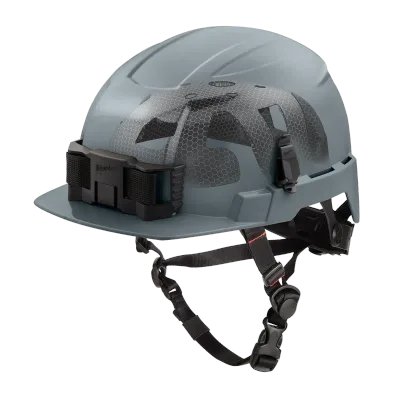 Class E BOLT™ Gray Front Brim Safety Helmet w/ IMPACT ARMOR™ Liner