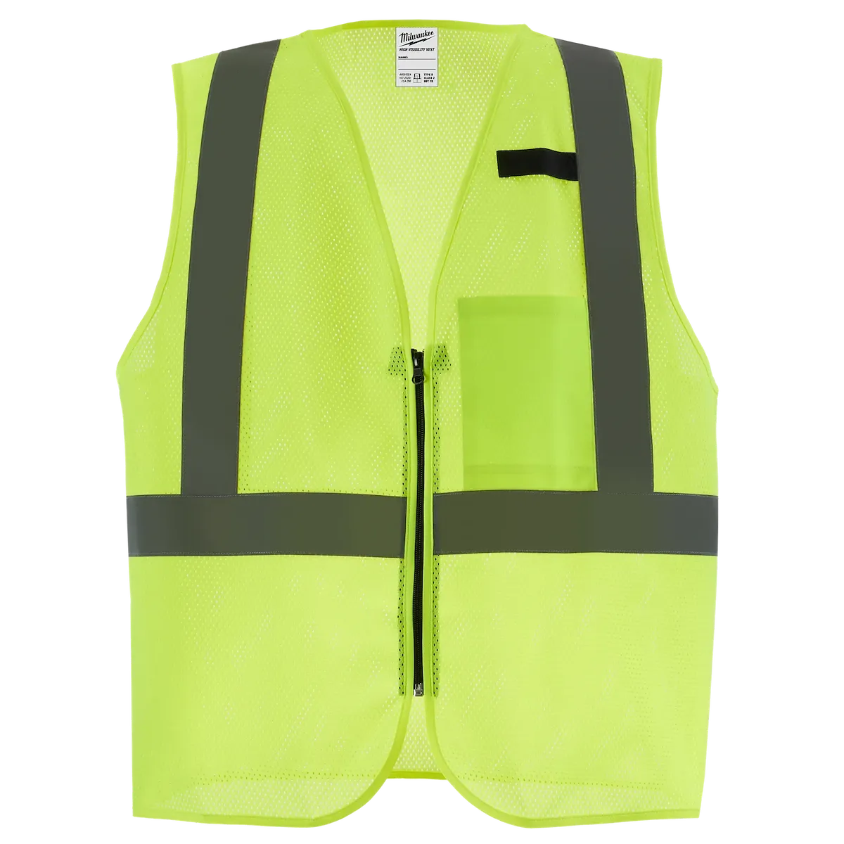 4X/5X - Class 2 High Visibility Yellow Mesh One Pocket Safety Vest