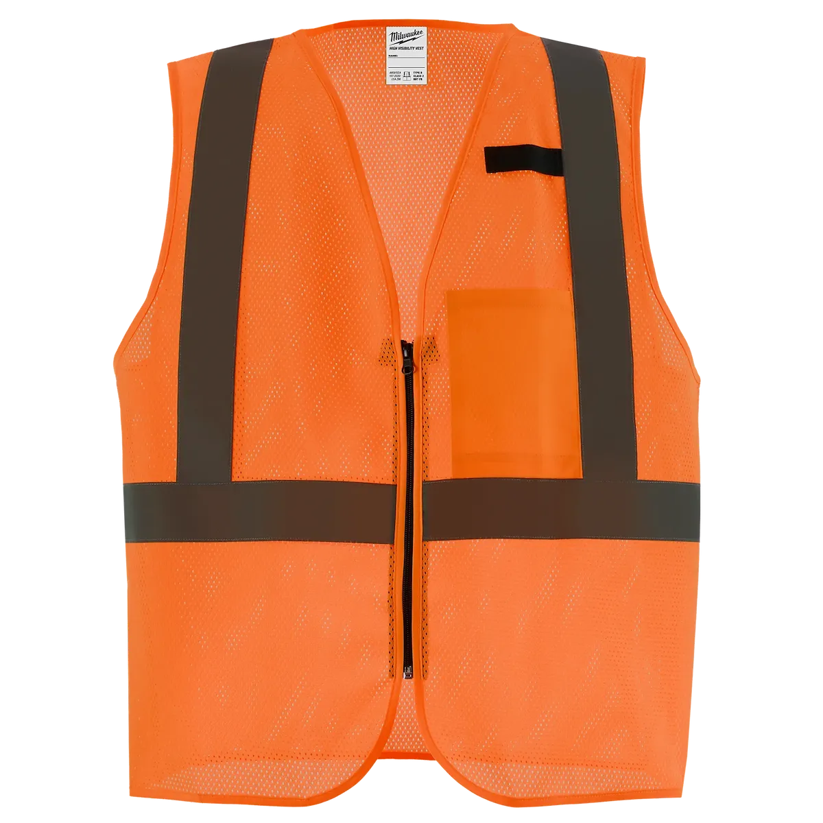 4X/5X - Class 2 High Visibility Orange Mesh One Pocket Safety Vest