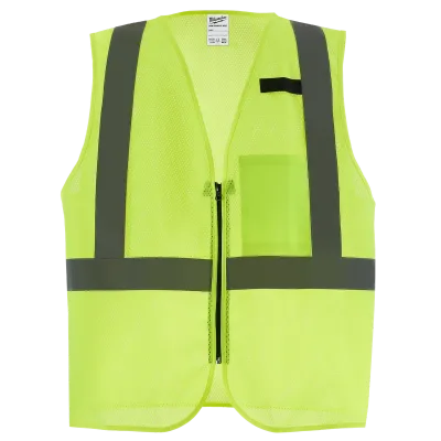 2X/3X - Class 2 High Visibility Yellow Mesh One Pocket Safety Vest (CSA)