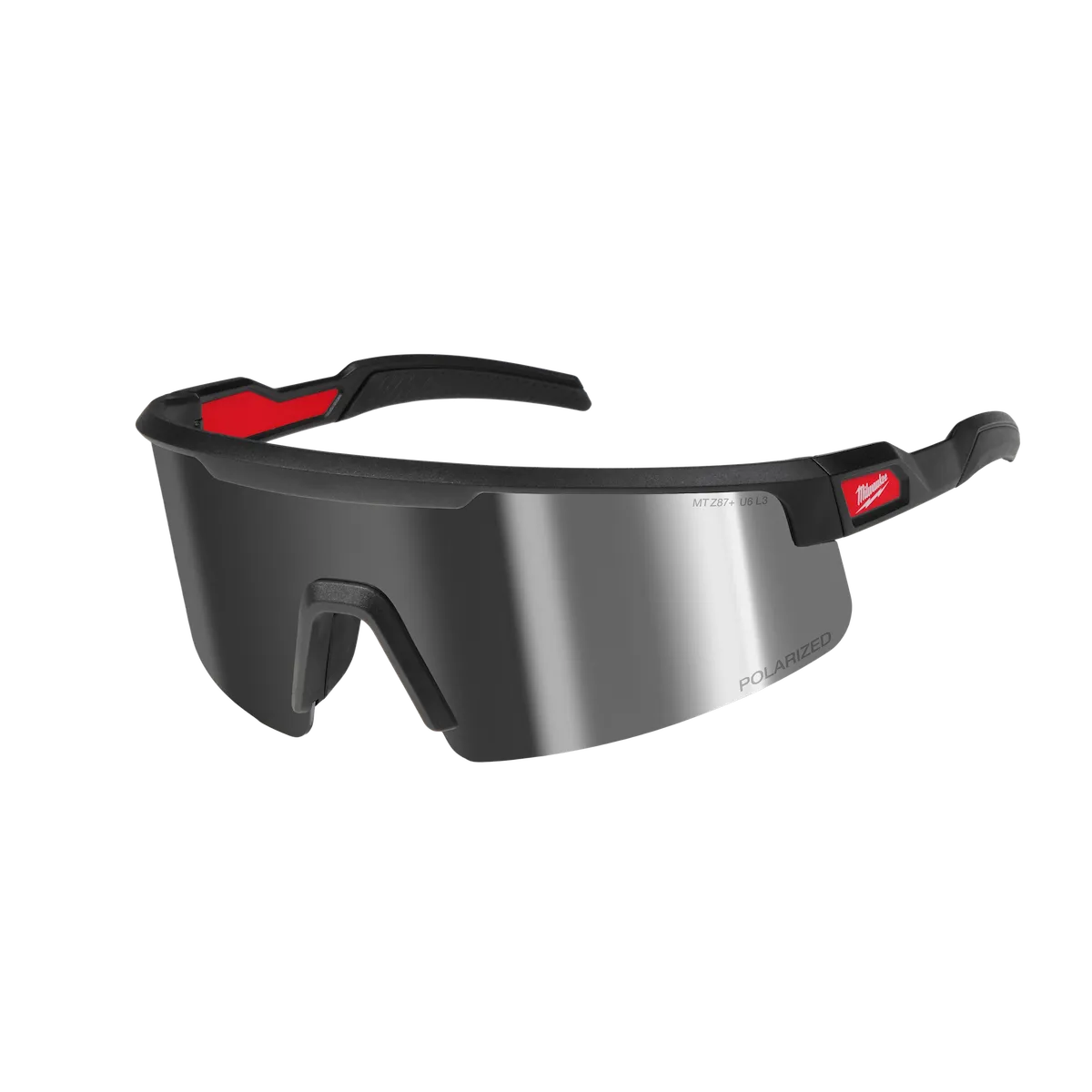 Polarized Wrap Around Safety Glasses - Mirrored Dual Coat Lenses