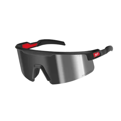 Polarized Wrap Around Safety Glasses - Mirrored Dual Coat Lenses